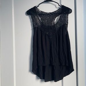 Black top with crochet
